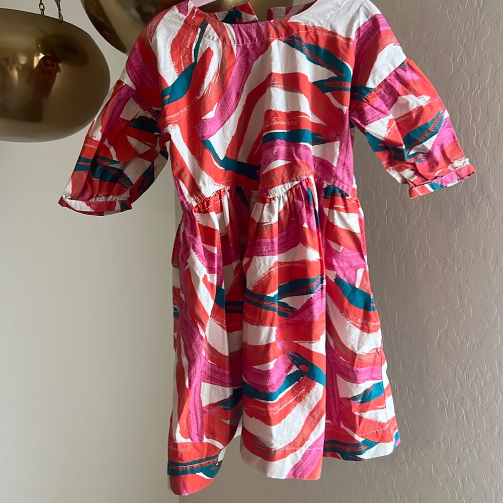 Girl’s Nordstrom by Cristina Martinez Pleat Puff Sleeve Cotton Dress